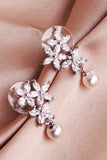 Pendientes de Diamantes de Imitación Perlas Flores