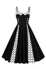 Cargar imagen en el visor de la galería, Polka Dots Black Swing 1950s Vestido con Sleeveless