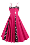 Polka Dots Black Swing 1950s Vestido con Sleeveless