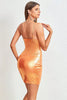 Cargar imagen en el visor de la galería, Naranja Sparkly Keyhole Spaghetti Straps Homecoming Vestido