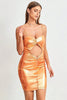 Cargar imagen en el visor de la galería, Naranja Sparkly Keyhole Spaghetti Straps Homecoming Vestido