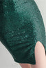 Cargar imagen en el visor de la galería, Spaghetti Straps Vestido de cóctel verde oscuro con abalorios