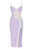 Cargar imagen en el visor de la galería, Vestido de cóctel Lilac Bodycon Glitter con frente dividido