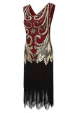 Flecos Sparkly 1920s vestido con mangas