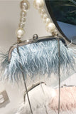 Bolso de mano Blue Tassel Pearl Evening Party