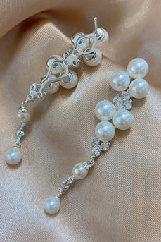 Pendientes de abalorios de perlas blancas