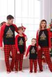 Conjuntos de pijamas a cuadros rojos de la familia navideña