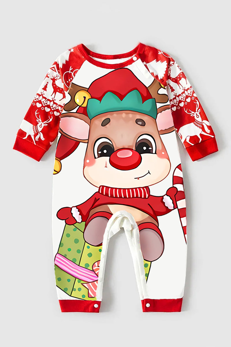 Cargar imagen en el visor de la galería, Estampado de ciervo rojo Conjunto de pijamas familiares a juego de Navidad