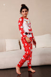 Pijama navideño familiar con estampado de ciervo rojo