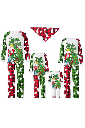 Pijama familiar con estampado de árbol de Navidad verde