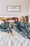 Conjunto de pijamas a juego de la familia navideña Pijama verde con estampado de animales