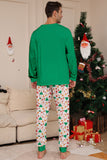 Pijama A Juego De La Familia De Navidad Verde Conjunto De Pijama Con Estampado De Papá Noel