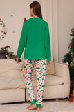 Pijama A Juego De La Familia De Navidad Verde Conjunto De Pijama Con Estampado De Papá Noel