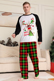 Conjunto de pijamas a cuadros con estampado de ciervo negro blanco de la familia de Navidad