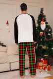 Conjunto de pijamas a cuadros con estampado de ciervo negro blanco de la familia de Navidad