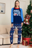 Conjunto de pijamas a juego de la familia navideña Pijama chill out azul marino