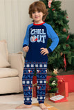 Conjunto de pijamas a juego de la familia navideña Pijama chill out azul marino