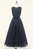 Cargar imagen en el visor de la galería, Glitter Navy Tulle Prom Vestido