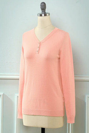 Suéter de punto rosa