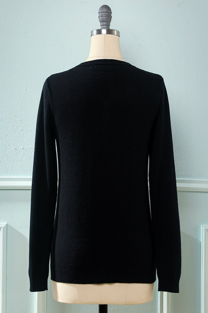 Cargar imagen en el visor de la galería, Suéter de jersey Kniitted negro