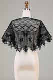 Lentejuelas Black Glitter 1920s Cape with Beading