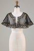 Cargar imagen en el visor de la galería, Black Beaded Glitter 1920s Cape for Women