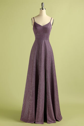 Vestido de fiesta satén uva