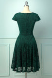 Vestido midi de encaje verde