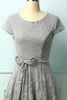 Cargar imagen en el visor de la galería, Vestido midi de encaje gris