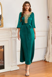 Vestido Verde Esmeralda Madre de la Novia con Apliques