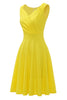 Cargar imagen en el visor de la galería, Vestido amarillo de cuello V de la década de 1950