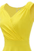 Cargar imagen en el visor de la galería, Vestido amarillo de cuello V de la década de 1950