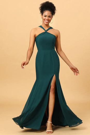 Vestido de Dama de Honor Sirena Verde