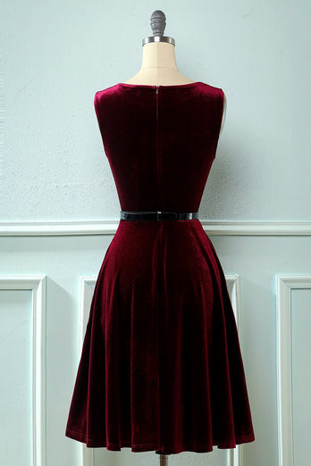 Vestido velvet vintage de la década de 1950