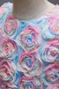 Cargar imagen en el visor de la galería, Vestido de niña de flores rosas con flores y bowknot