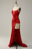 Cargar imagen en el visor de la galería, Tirantes de Espagueti Rojo Vestido de Fiesta