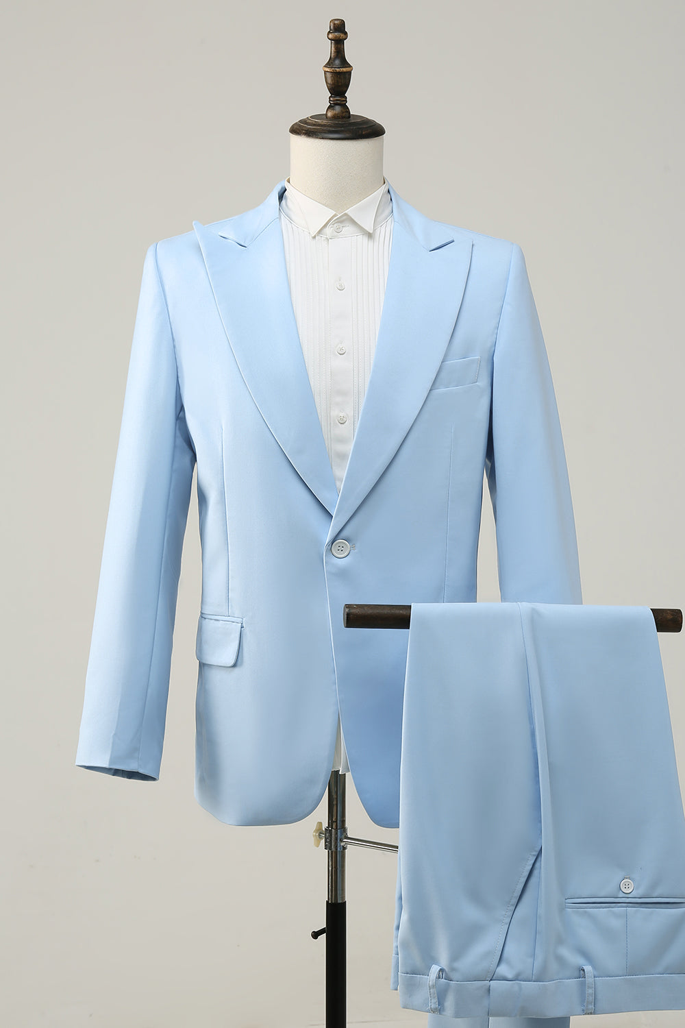 Trajes de Fiesta Azul Claro Solapa de Pico 2 Piezas