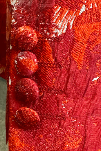 Rojo Floral Jacquard 2 piezas Hombres Trajes de graduación