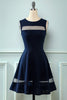 Cargar imagen en el visor de la galería, Navy Vintage 1950s Swing Dress