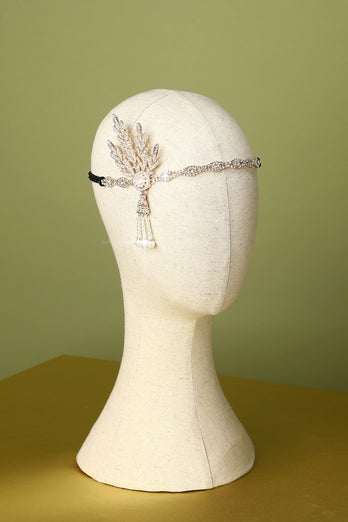 Moldeado blanco Perlas 1920 aleta diadema