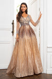 V Cuello Gris Rosa Vestido Madre con Cuentas