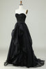 Cargar imagen en el visor de la galería, Princess A Line Sweetheart Black Strapless Ball Gown Vestido de noche formal