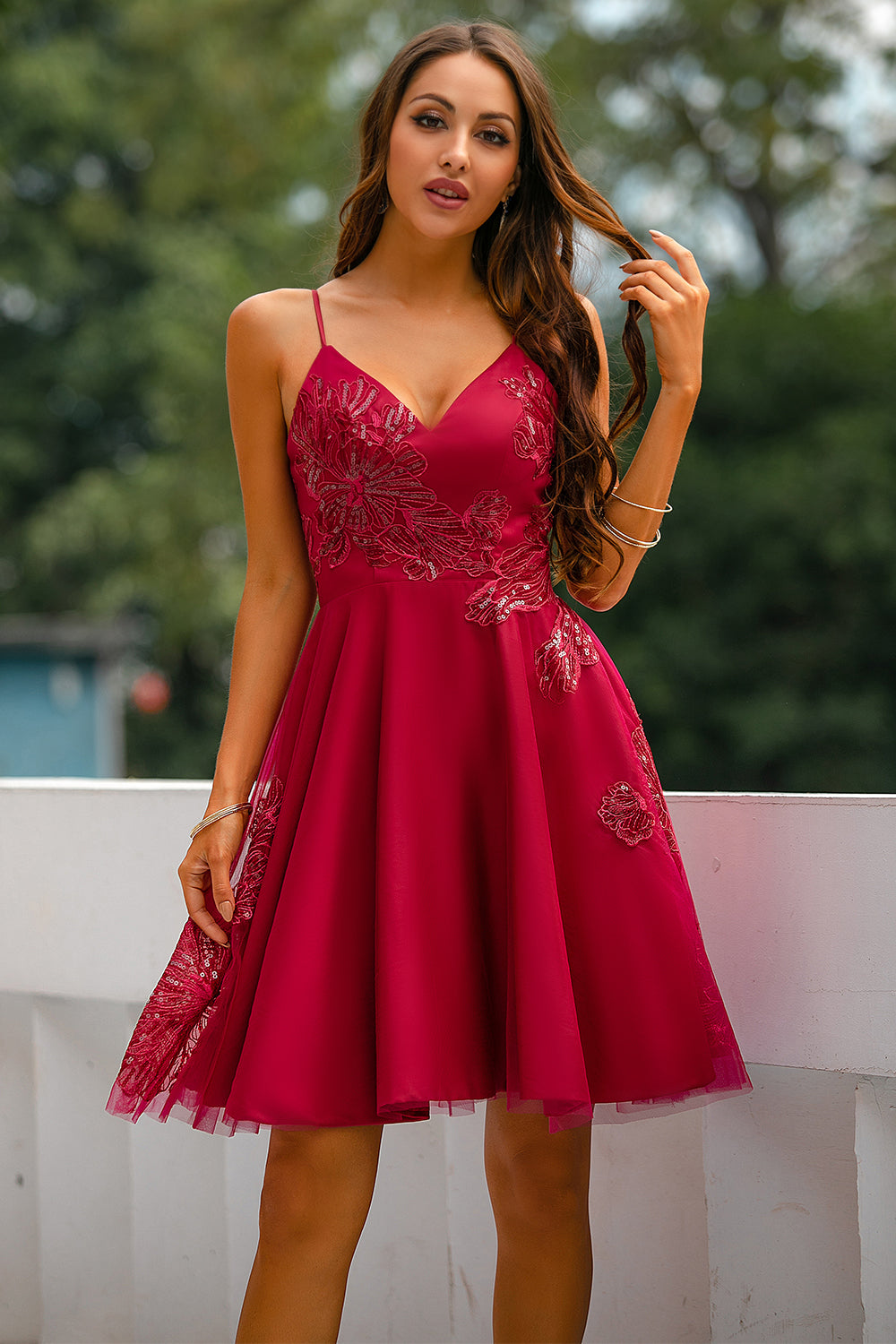 Vestido de cóctel rojo