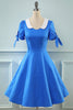 Cargar imagen en el visor de la galería, Vintage azul Polka Puntos 1950s Vestido