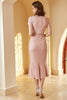 Cargar imagen en el visor de la galería, Vestido Bodycon de encaje rosa de la década de 1960