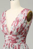 Cargar imagen en el visor de la galería, Vestido de Dama de Honor Largo Floral Gris Rosa