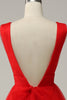 Cargar imagen en el visor de la galería, Línea A Cuello en V Midi Vestido de Fiesta Con Espalda Abierta