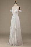 Vestido de novia asimétrico de gasa boho marfil con encaje