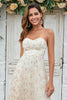 Cargar imagen en el visor de la galería, Gorgeous A Line Sweetheart Champagne Flower Long Bridesmaid Dress