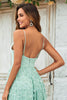 Cargar imagen en el visor de la galería, Encantador A Line Spaghetti Straps Green Long Bridesmaid Dress con apliques